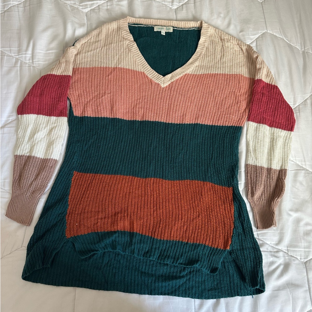 Grace & Lace Knitted Striped Sweater